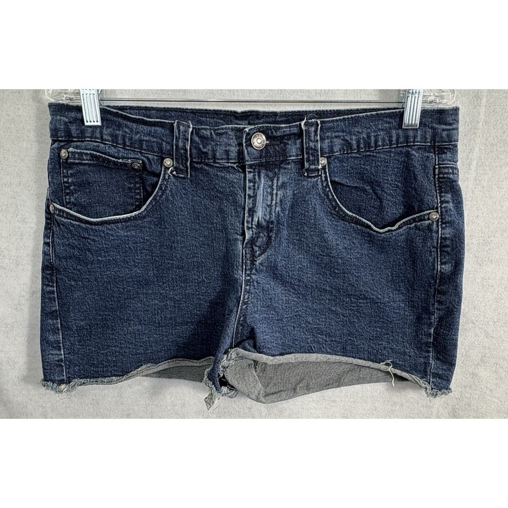 VENUS Women Denim Raw Hem Mid Rise Shorts Sz 12 Blue 71-13